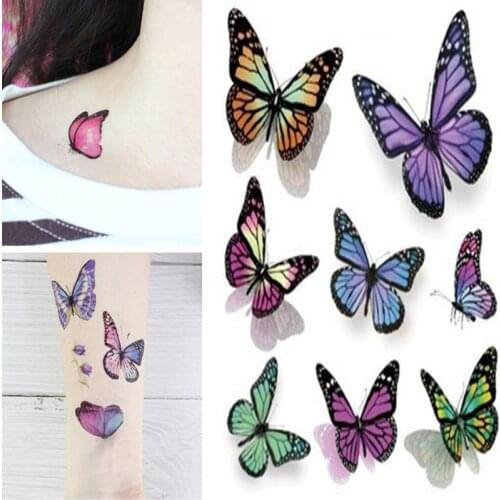 Waterproof Temporary Tattoo Sticker Butterfly Fake Tatto Flash Tatoo leg Arm hand foot tatouage for Girl Women lady