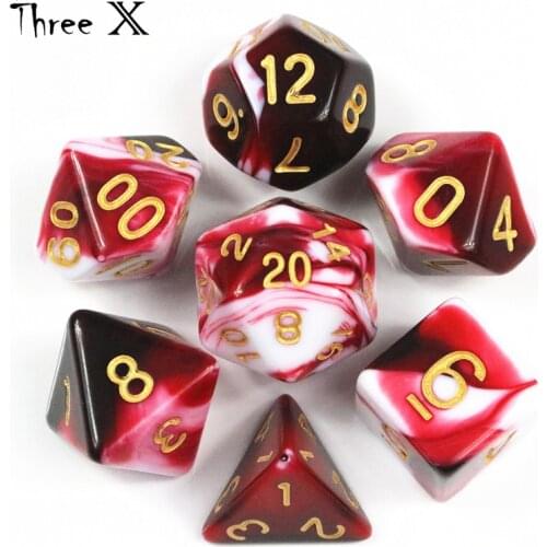 High Quality Set of D4 D6 D8 D10 D10% D12 D20 Polyhedron Game Plastic Dice for DND Board Game,Game Playing