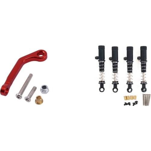For WPL RC Car Spare Parts Metal Servo Pull Rod With 4Pcs Metal Shock Absorber Damper