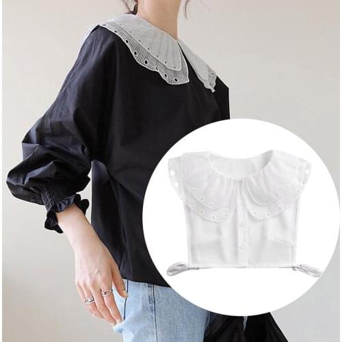 Womens Girls Peter Pan Collar Fake Half Shirt Blouse Collar Detachable Collar