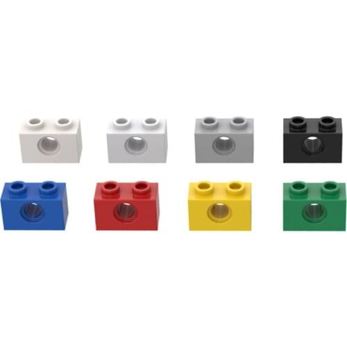 10PCS Building Blocks 3700 Brick 1x2 with Hole High-Tech Bricks Assembles Particles DIY Assembly Part Education Toy For Children