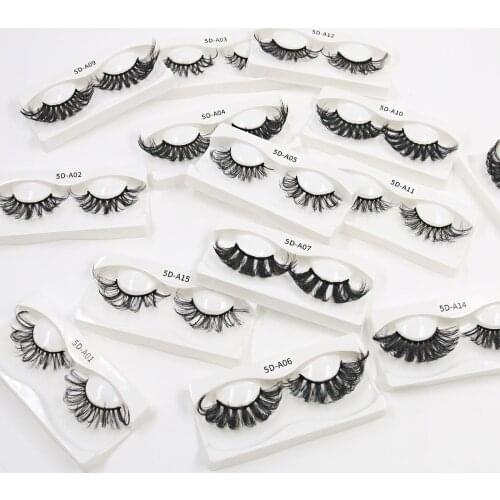 20 Pairs Wholesale 5D Faux Mink Eyelash Custom Label Cruelty Free Vegan Lashes Silk Eyelashes