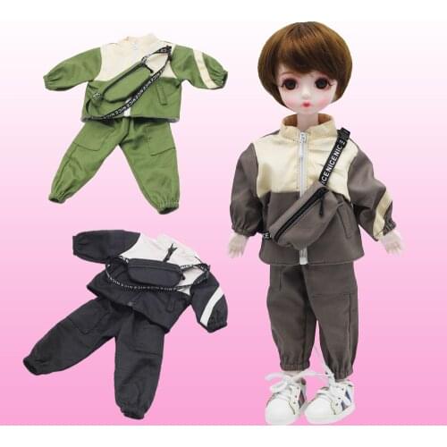 3Pcs/Set [Top + Pants + Belt Bags] 1/6 BJD Sportswear Yosd Outfit Shoes Accessories Toy
