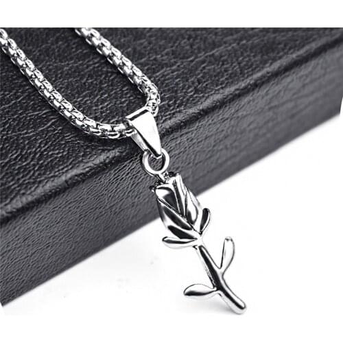 3D Rose Pendant Charm Necklace Final Rose Flower Beauty And Beast Jewelry Women Girls Party Gift