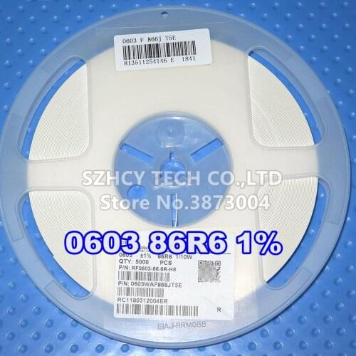 5000Pcs 0603 86R6 86.6R 1% 0603WAF868JT5E New and origianl