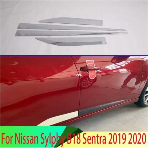 For Nissan Sylphy B18 Sentra 2019-2020 Car Accessories ABS Chrome Side Door Body Molding Moulding Trim