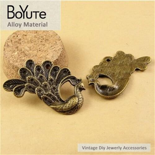 BoYuTe (20 Pieces/Lot) 49*28MM Alloy Accessories Parts Antique Bronze Pendant Phoenix Charms for Jewelry Making Diy Necklace