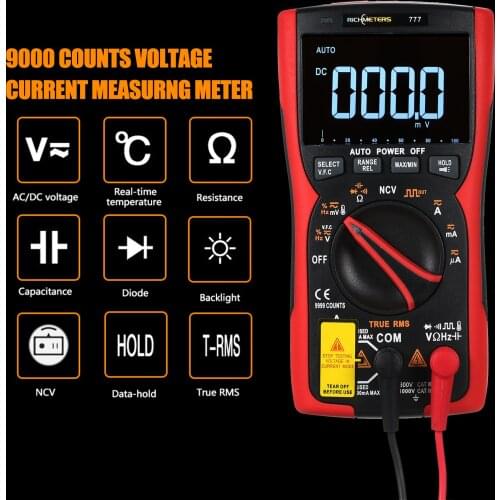 RICHMETERS RM777 Digital Multimeter 9999 Professional True RMS Analog Tester Multimetro Capacitor NCV AC/DC Measuring Meter