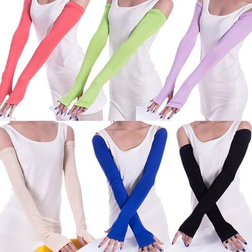 Long Gloves Sun UV Protection Hand Protector Cover Arm Sleeves Ice Silk Sunscreen Sleeves Outdoor Cycling Women