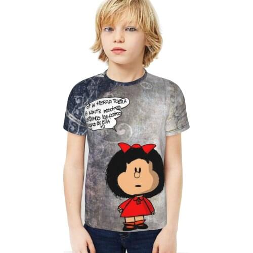 New 3D Printed t shirt Anime Mafalda T-shirt Short Sleeve Kids Boys Girls Casual Tops Tees Toddler Childrens Clothing