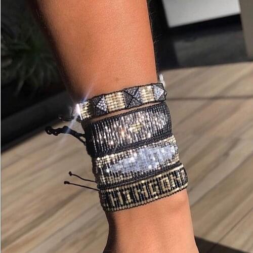BLUESTAR 2021 Mexican Fashion Jewelry MIYUKI Bead Bracelets Micro Pave Zircon Pulseras Mujer Handmade Crystal Tassel Armband