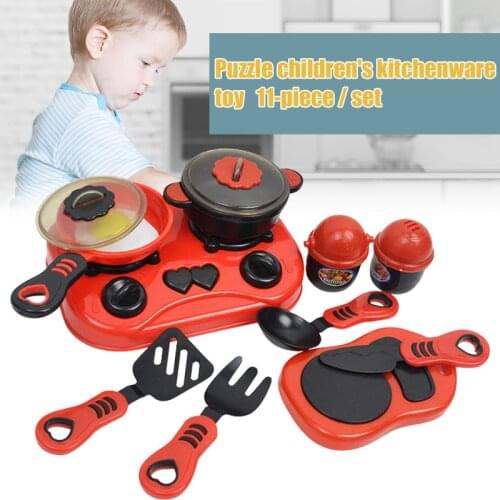 Hot Selling 11 PCS Play Cooking Kit for Kids Kitchenware Set Roleplay Toddler Playhouse Game for Children LBV