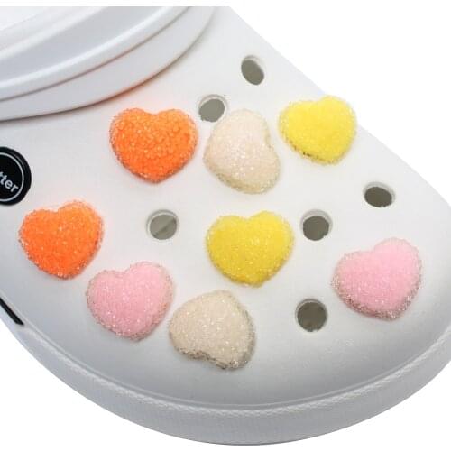 Emulation Chocolate Shoe Charms Candy hearts Resin Garden Shoe Decoration Accessories fit croc jibz Kids Party X-mas Gift