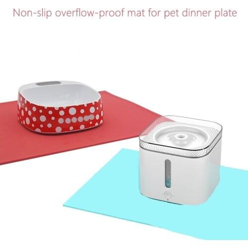 Pet Mat For Dog Cat Solid Color Silicone Pet Food Pad Pet Bowl Drinking Mat Dog Feeding Placemat Easy Washing Waterproof