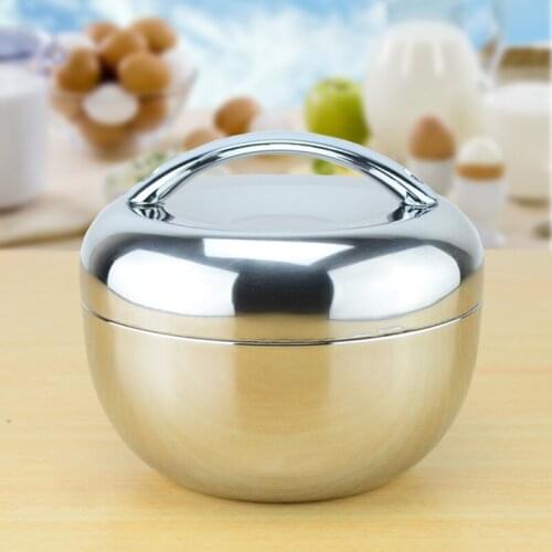 Creative Double-Layer Stainless Steel Lunch Box Portable Leak Proof Bento Box Kitchen Thermos Food Storage Container for Picnic