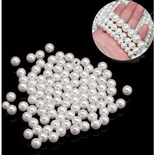 4-14mm Imitate Pearl Round Beads DIY For Jewelry Making Necklace Bracelet Pendant Sewing Wholesale