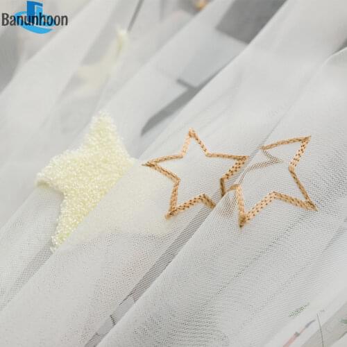 Rushed Promotion Woven Cortina Star Tulle For Childrens Bedroom Kids Mesh Sheer Living Room Drapes Screen Treatment Yarn