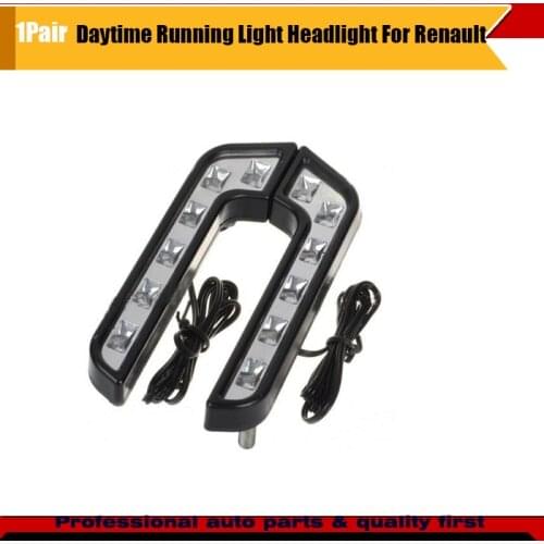 L-Shape Car Xenon 6 LED 6000K White 12V Fog Headlight Daytime Driving Running Light DRL Bulbs 2Pcs For Megane Euro Clio Stepway