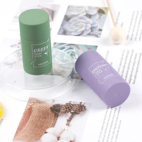 Green Tea Mask Solid Face Mask Stick Oil Control Moisturizing Cleaning Mask Blackhead Fine Pores Mask Deeply Cleaner TSLM1
