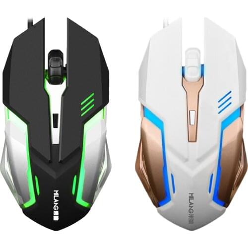 M6 Wired Mouse USB Luminous Competitive Gaming Mouse Ergonomic Computer Game Cursor Adjustable DPI Office Mice For Mac Windows