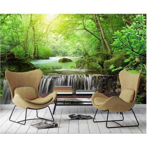 3D wall murals wallpaper custom photo wallpaper mural Sunny forest green landscape wallpaper television background wall decor