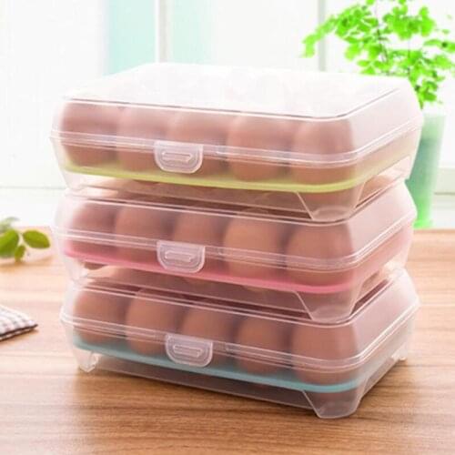 New Single Layer Refrigerator Food 15 Eggs Airtight Storage Container Box Kitchen Organizer Accessories