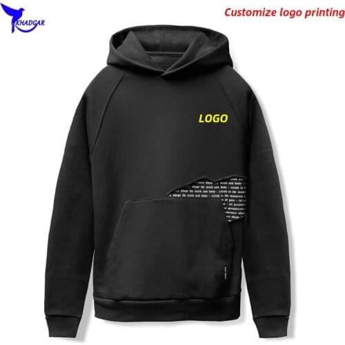 2020 Autumn Fake Hole Patchwork Hooded Running Sweatshirt Men Jogging Sportswear Hoodies Quick Dry Gym Fitness Jackets Customize