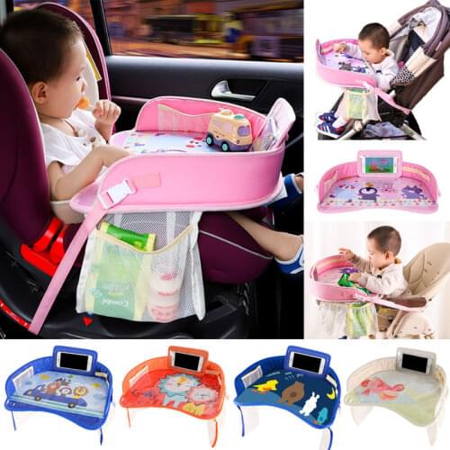 Portable Baby Waterproof Car Seat Tray Storage Table Safety Tray Dining Drawing Games Booster Seats plate fence for Children Kid