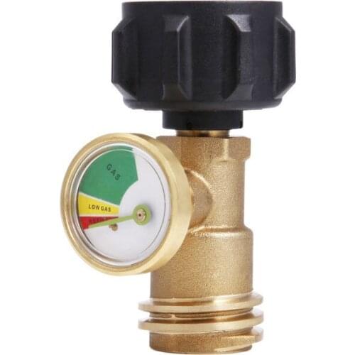 Propane gas connector Gas cylinders adapter Outdoor Camping Hiking Stove Adaptor with pressure gauge