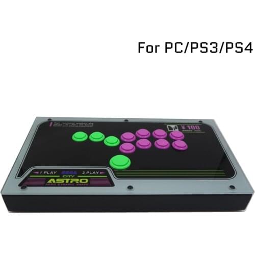 RAC-J800B All Buttons Hitbox Style Arcade Joystick Fight Stick Game Controller For PS4/PS3/PC Sanwa OBSF-24 30 Artwork