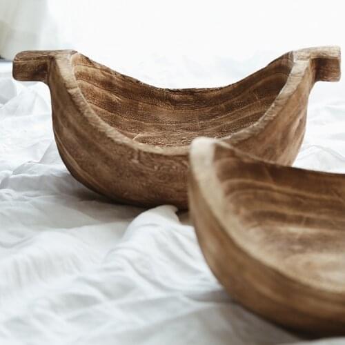 Hand carving antique wood bowl decorating ideas