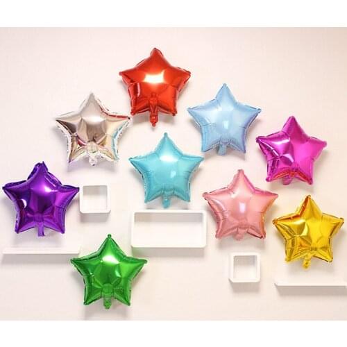 10pcs Five-pointed Star Aluminum Foil Balloons 18 Inch Child Adult Birthday Party Dress Up Wedding Room Wedding Decoration