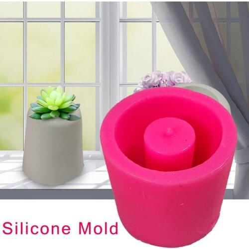 Silicone Mold Creative Round Concrete Flower Pot Vase Mould Office Decoration DIY Clay Cementsilica Silicone Mold