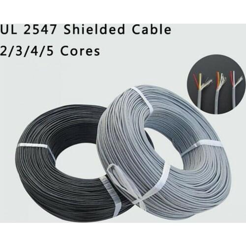 UL2547 Multi-Cores Wire 22 - 28 AWG Tinned Copper Audio Signal Cable 2/3/4/5 Cores 1Meter