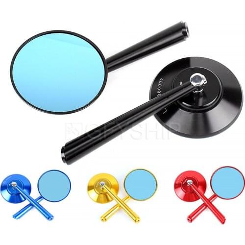Universal Motorcycle Side Mirrors Blu-ray Convex E-Bike Rearview Mirrors Motocross Back Side Convex Mirror Carbon Fiber Scooter