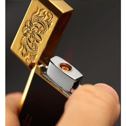 Windproof Torch Flame Lighter Metal Kerosene Oil Lighters Refillable Butane Gas Cigarette Jet Lighter Luxury Gadgets for Men