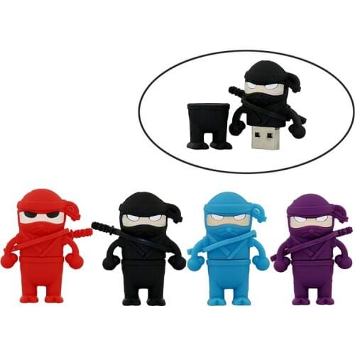 Funny Ninja USB 2.0 Flash Drive 64GB Cartoon Pen Drive 32GB Anime Memory Stick 4GB 8GB 16GB Cute Pendrive Flash Disk Cool Gifts