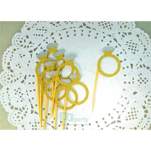 Handmade glitter diamond rings Cupcake Toppers Bridal Shower Cupcake toppers, Wedding Cupcake toppers wedding Engagement 12pcs