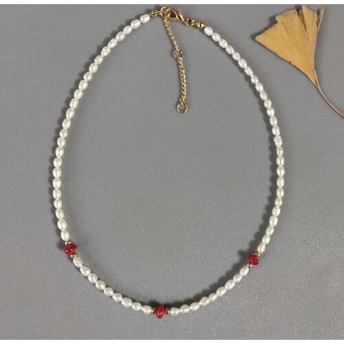 Exquisite small natural pearl necklace ladies chic art design jewelry adjustable short necklace 2020 fashion accessories