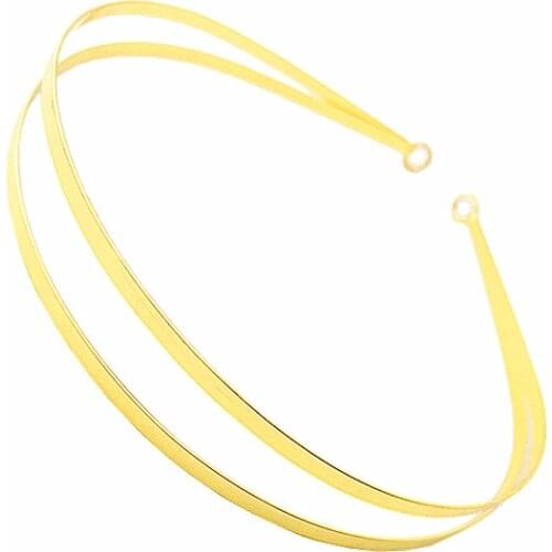 10pcs 4mm width Double Wire Metal Hair Headbands for women girls two circles hair hoops DIY hairband Nickle free plating