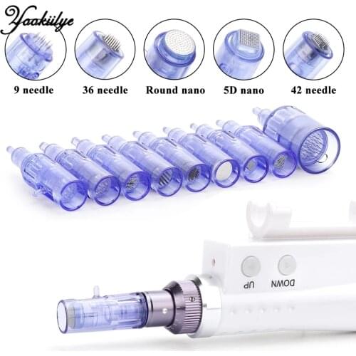 10PCS Microneedle Cartridges Needles with Syringe Tube 9/12/36 pin for Mini Hydra Gun Mesotherapy Injector Auto Derma Stamp Pen