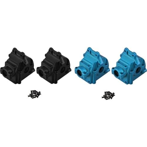 4Pcs Metal Wave Box Gear Box Upper and Lower Cover 144001-1254 for 1/14 WLtoys 144001 RC Car Spare Parts,Blue & Black