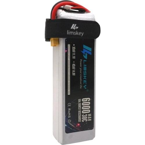 Lismkey 14.8V 6000mAh 30C Burst 60C 4S Lipo Li-Polymer Battery Bateria AKKU for RC Car Quadcopter Helicopter Airplane