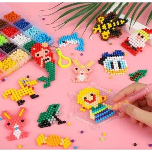 Beads Puzzle Crystal DIY Water Spray Beads Perlen Set Ball Games 3D Handmade Magic Toys for Children Water Mist Magic Beads