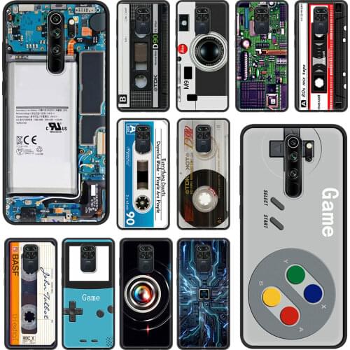 Camera Cassette Game Case For Xiaomi Redmi Note 9S 9 8 10 Pro 7 8T 9A 9C 8A 7A 6 6A Black Soft Phone Cover 9T K40 Funda Coque