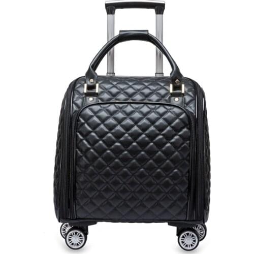 Women Spinner Travel Hand Luggage 16"18" Carry On Trolley Bag With Wheels
