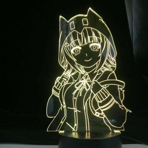 Chiaki Nanami Danganronpa 2 3D Led Anime Lamp Illusion Lighting Color Changing Night Lights Lampara For Xmas