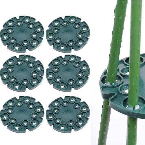 6pcs 13.5cm Bamboo Cane Holder Wigwam Grip Support Fix Frame for Climbing Plants Peas Beans Sweet Pea Garden Supplies