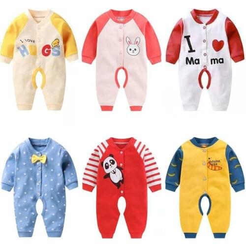 Newborn Jumpsuit Baby Girl Autumn Clothes Long Sleeve Romper Cartoon Cotton Clothes For Boys Kids Outfit Children 0-1-2Years Old