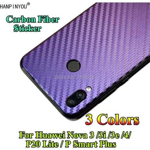 For Huawei P20 Lite P Smart Plus Nova 4 3 3e 3i 3D Gradient Carbon Fiber Rear Back Cover Decal Skin Protective Sticker Film